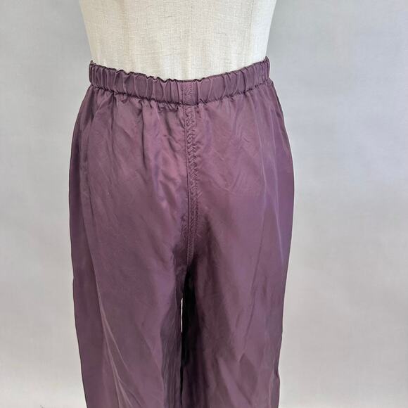 Babette SF satin burgundy wide leg ankle pant size Small Rayon elastic waist - Picture 14 of 16